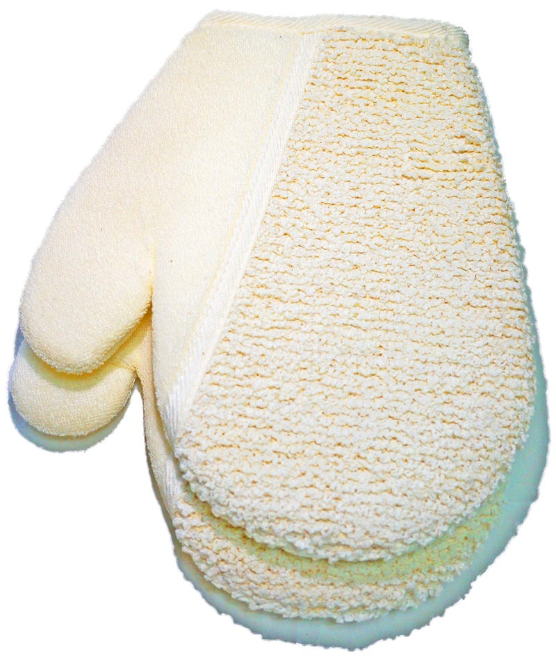 JINS-Hung 2Pack(7.8x7.7inches) Exfoliating Soft Terry Cloth Gloves Mitten Remove Dead Skin Bath Body Scrub Mitt  Deep Exfoliation Glove Skin Exfoliator Mitt for Men and Women When Bath Spa and Shower - Image 4